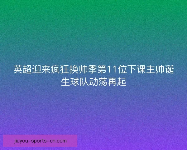 英超迎来疯狂换帅季第11位下课主帅诞生球队动荡再起